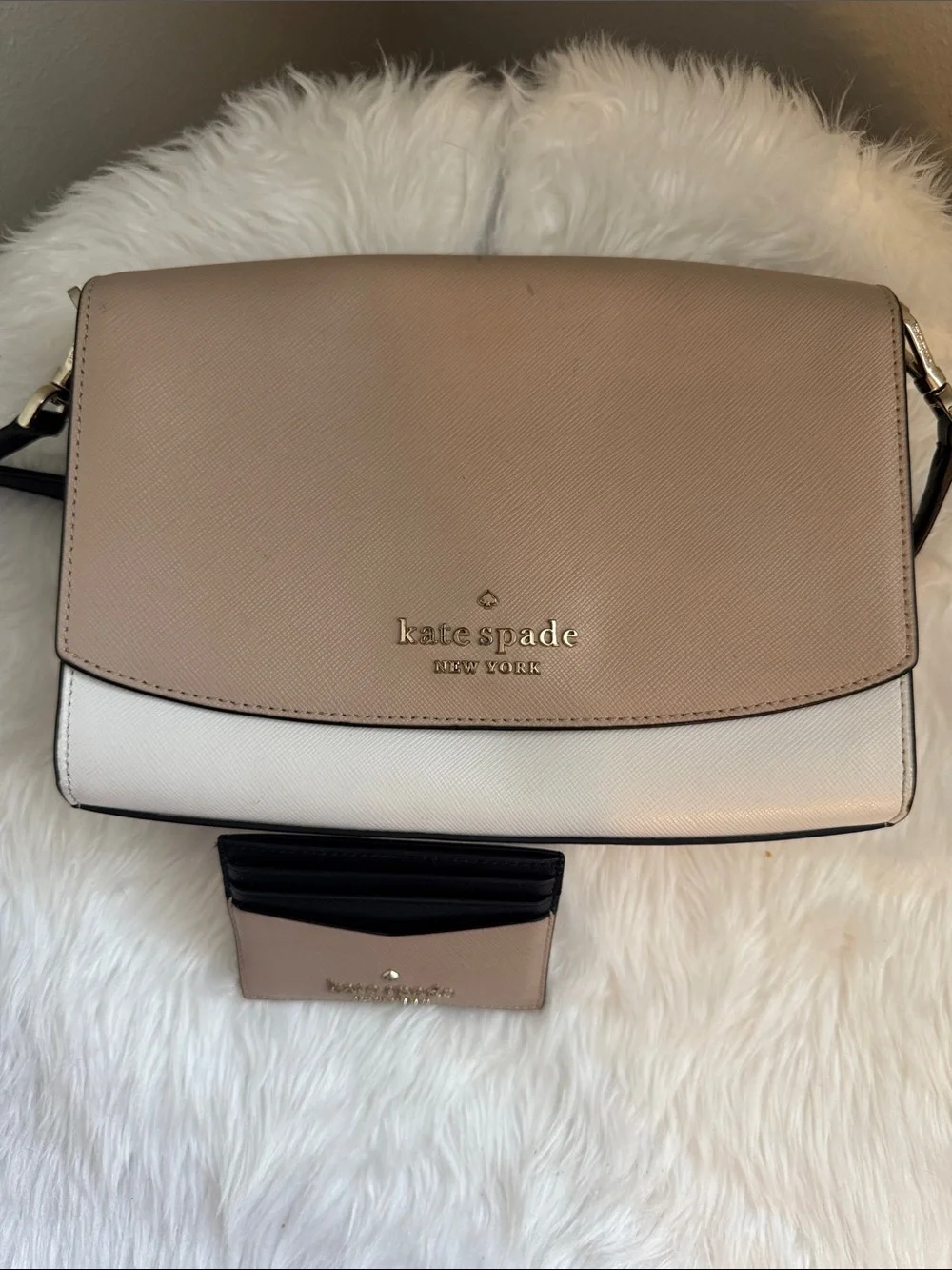 kate spade Two-Tone Cream & White Crossbody with Cardholder